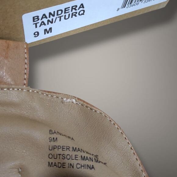 9M NIB MATISSE  Bandera Tan Turquoise Western Boots - Picture 8 of 9